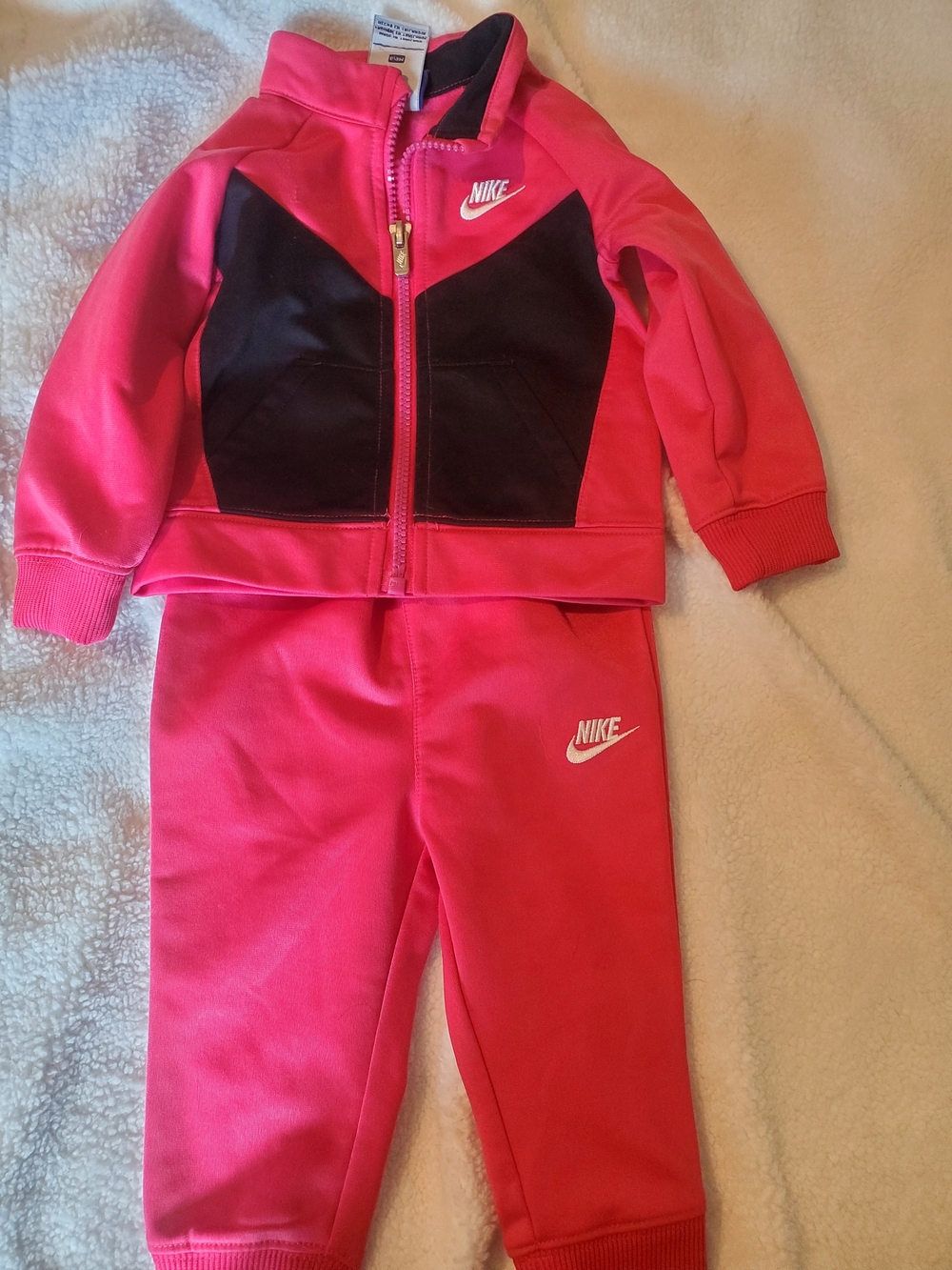 Nike Hot Pink and Black Kids' Zip Track Jacket & Pants